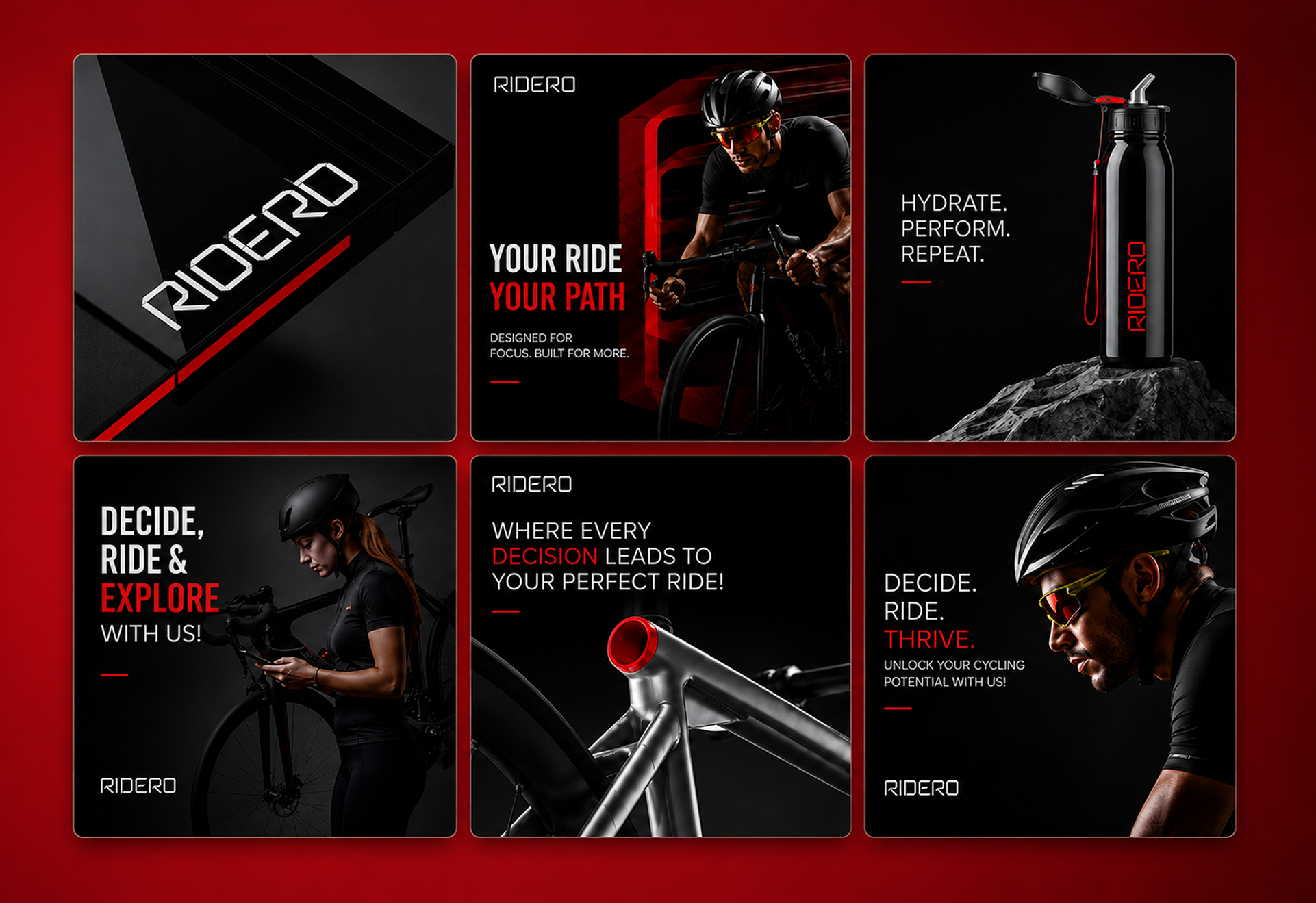 RIDERO — CYCLING BRAND SOCIAL GRID — Social media carousel